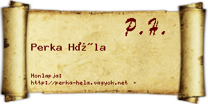Perka Héla névjegykártya